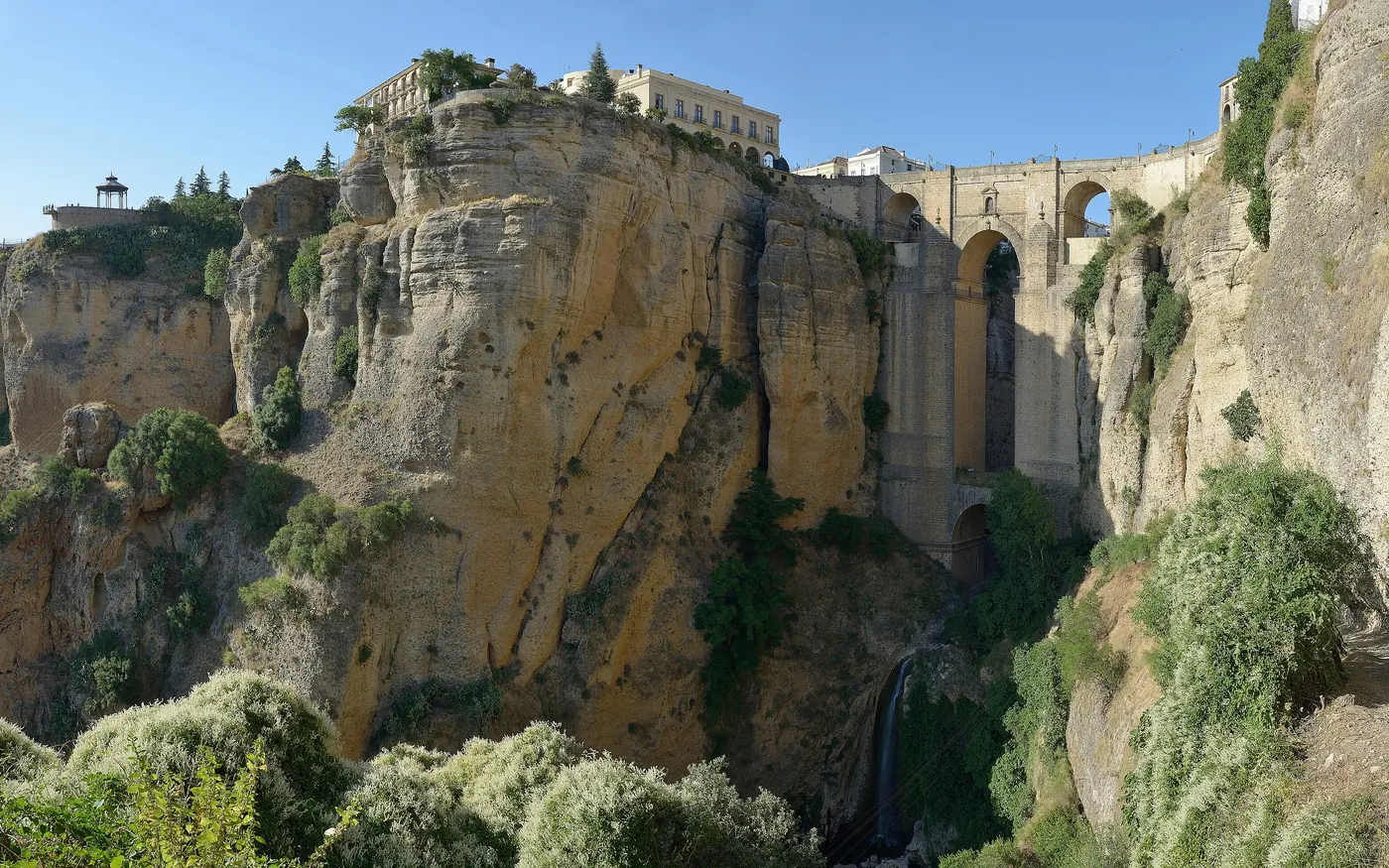 The Puente Nuevo bridge spanning the gorge in Ronda, Andalusia