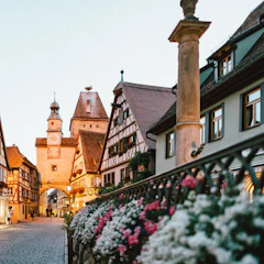 Old town street in Rothenburg, Germany