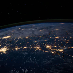 Earth seen from space at night