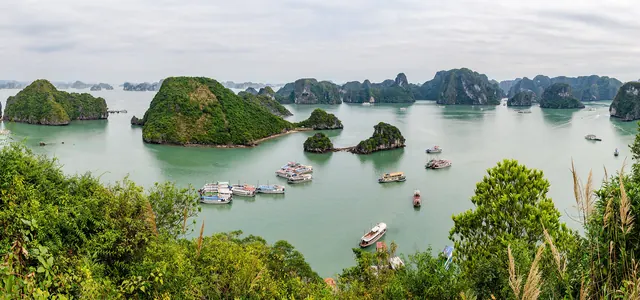 Limestone islands in Ha Long Bay, Vietnam