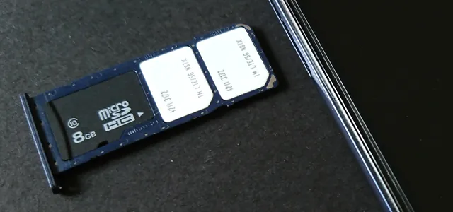 Smartphone SIM tray holding two SIM cards